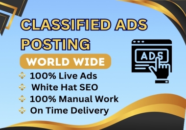 I will post on top ranked 65 classifieds ad posting sites