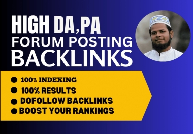 I Will manully provide 60 High quality forum posting dofollw Baclinks Website.