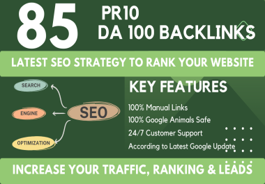 I Will Manually Do 85 Unique PR9 SEO Backlinks On DA 60-100 sites