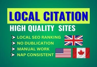 I will build top 100 USA live local citations for local business