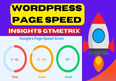 WordPress speed optimize and pagespeed insights in gtmetrix