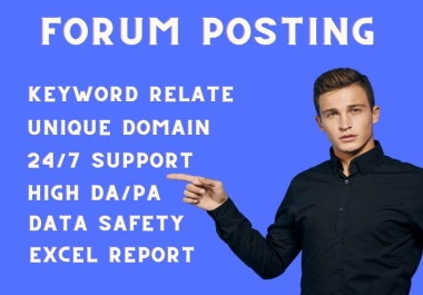 I will manually do 60 dofollow high authority forum posting backlinks