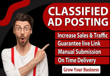 I will post 300 classified ad posting on USA,  UK,  canada,  australia ad sites