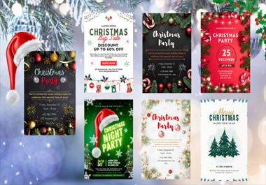 I will design christmas card,  party poster,  birthday,  new year,  invitation flyer