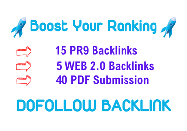 Manually 60 HQ PR9,  web 2.0,  PDF submission Backlinks DA90+