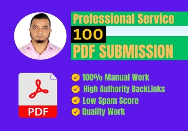 I will do 100 PDF Submission to top document sharing sites