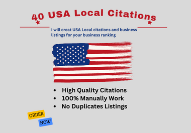 Get 40 USA directory listings and SEO citations for local businesses