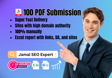 I will provide manual PDF Submission to 100 high quality websites