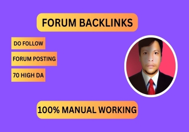 I will create 60 high-quality,  do-follow forum post backlinks manually