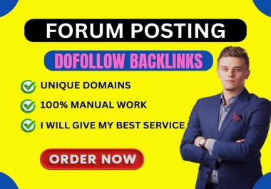 I will do 70 forum posting backlinks unique domains dofollow