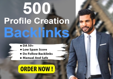 i will provide 500 profile creation backlinks