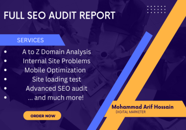 I will provide a detailed website SEO audit report,  site analysis