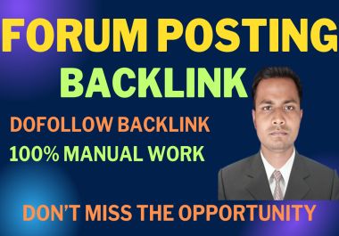 120 dofollow forum posting backlinks on high quality DA
