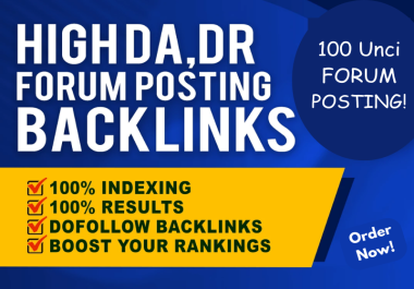 I will create 100 top quality forum posting dofollow SEO backlinks