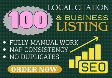 I will provide 100 local citations and local SEO business listing