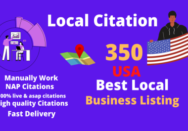 I Will Build 350 USA Local Business Citations & Local SEO Business Listing