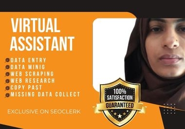 I will work as your virtual assistant for five hours,  entering data,  copying and pasting,  converting