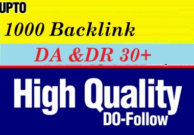 I will create manually 1000 backlinks DA & DR 30 above