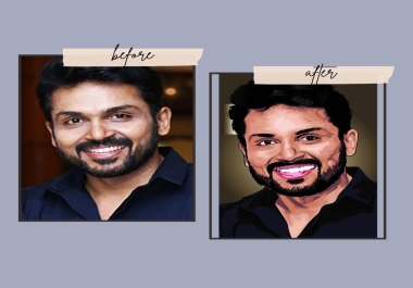 I will draw cartoon vector portrait from your photo