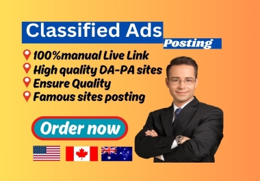 I Will submit classified advertisements on the best sites for posting classified advertising