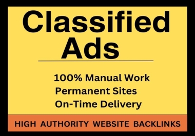 I will Provide 60 manual classified ad backlinks in top classified sites