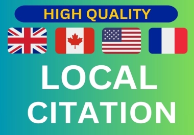 I will Provide 60 local citations for any country from top local listing