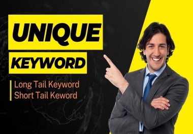 Unique keyword research, competitor analysis, seo audit on your website