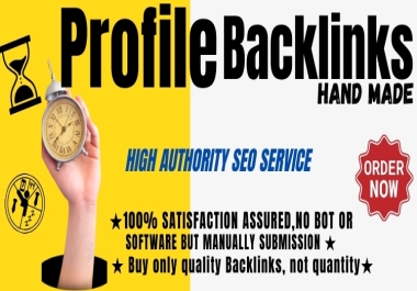 Manually Provide 80 High Authority profile backlink Dofollow DA90+ PR9