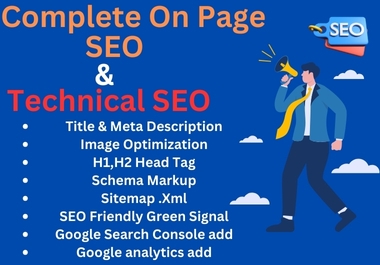 I will provide complete comprehensive On-Page SEO and Technical Optimization.