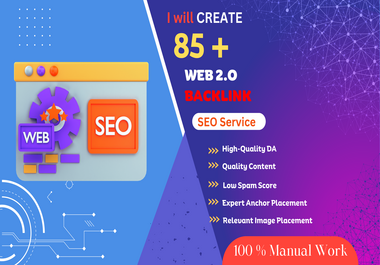 I will create 85 WEB 2.0 Backlinks on High Quality Sites For Your Website