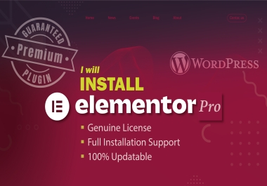 I will Install and activate Elementor Pro on your site
