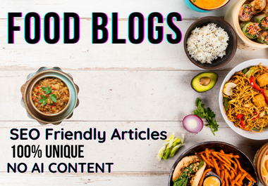 I'll publish articles and blogs on foods that are optimized for search engines