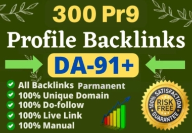 55 High Domain Authority Pr9 DA 91+ Dofollow SEO Profile Backlinks