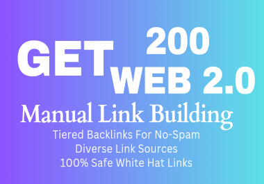 I will create manual 200 web 2.0 High Authority Backlinks to boost website ranking