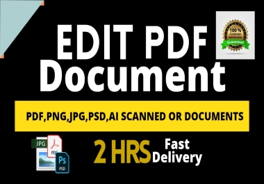I will Edit,  Modify or Fix your any type of Document