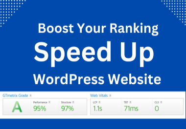 I will do wordpress website speed optimization for boost page scrore