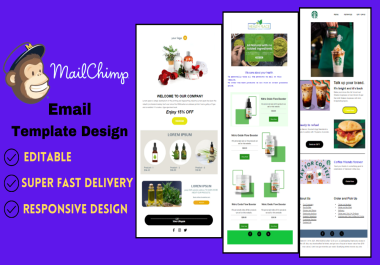 I will design Mailchimp email template or mail-chimp newsletter