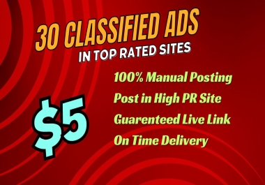 I will post classified ads in top classified sites