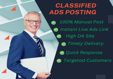 I will do 120 post your ads on classified ad posting sites