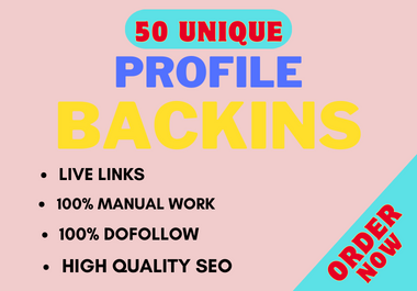 50 profile backlink for high da 90 SEO link building