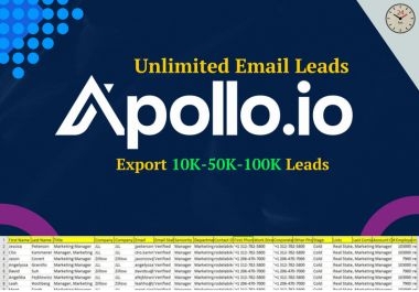 I will do unlimited b2b and ecommerce lead generation and web scrapping using apollo