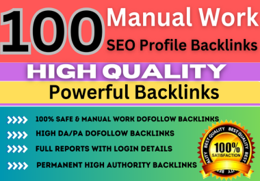 I will Create Manually High DA PA 100 Profile Backlinks