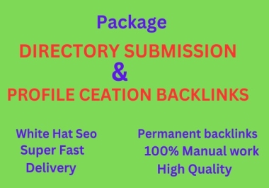 I will do 50 Directory Submission + 20 Profile Creation Backlinks in this package