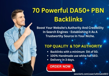 70 Powerful High DA50+ PBN backlinks to make your site Powerful