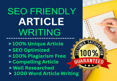 I will write 1000+ words SEO articles/contents and blog posts for you