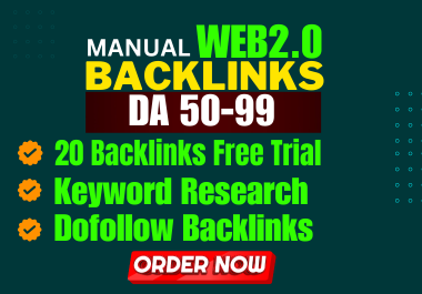 I will build dofollow manually 300 web 2.0 Backlinks,  link building and Off Page Seo