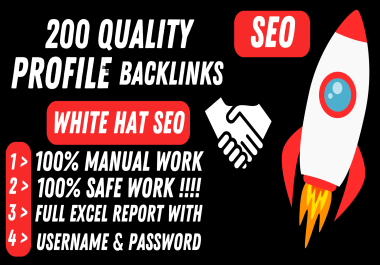 I will create 200 manual do follow profile backlinks on high authority web
