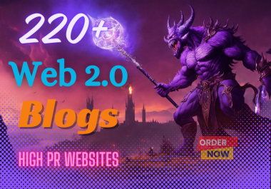 I'll deliver 225 Web 2.0 High-Quality Backlinks on High PR Websites