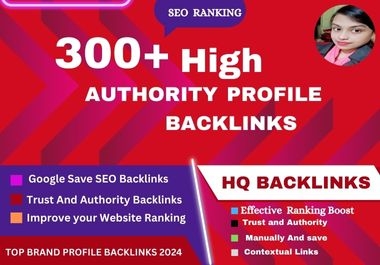 Indexable 300+ Profile Backlinks,  HQ link building service
