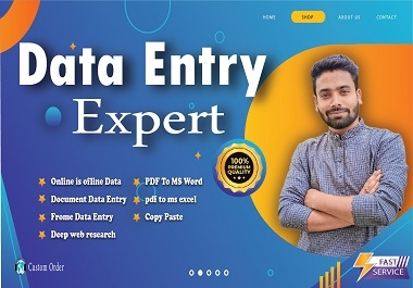 I will do data entry Virtual assistant for data entry copy paste,  typing and web research